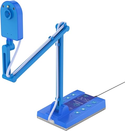 TreasLin USB Document Camera 15MP Document Camera for Teachers, Remote Learning, Classroom Presentations, Art Classes Online Teaching with Multi Angle Rotation Adjustment LED Light - size: 15MP blue