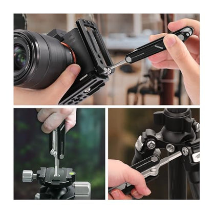 NEEWER 10 in 1 Multifunctional Foldable Screwdriver Tool Set: 4 Screwdrivers, 6 Hex Keys, Pocket Tool, Compatible with SmallRig Camera Cage Rig Tripod QR Plate, UA048B Black - style: 10-in-1 Screwdrivers Tool Set(Black)