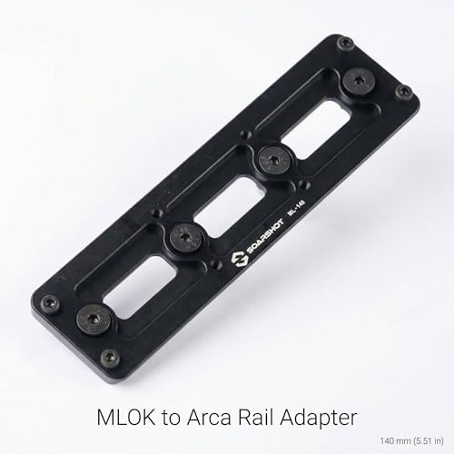MLOK Arca Rail Adapter, Quick Release Dovetail Plate Compatible with Arca-Swiss & RRS Tripod Heads, CNC Aluminum Bipod & Tripod Mount for Hunting (ML-140)