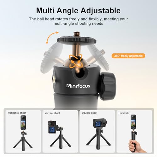 Extendable Mini Camera Quick Release Tripod, One Click Quick Open Desktop Stand for DJI Osmo Pocket 4/3, 360° Ball Head Vlog Travel Selfie Stick Handle Grip for DSLR DJI Osmo Action - color: T1016