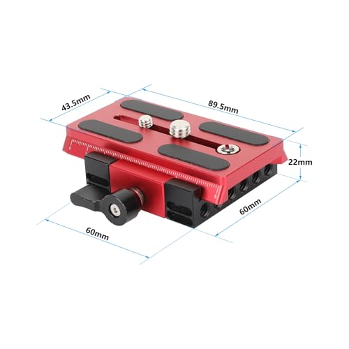 CAMVATE Quick Release Mount Base QR Plate Replacement Converter for Manfoto(Red)-3711