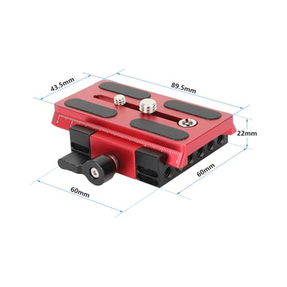 CAMVATE Quick Release Mount Base QR Plate Replacement Converter for Manfoto(Red)-3711