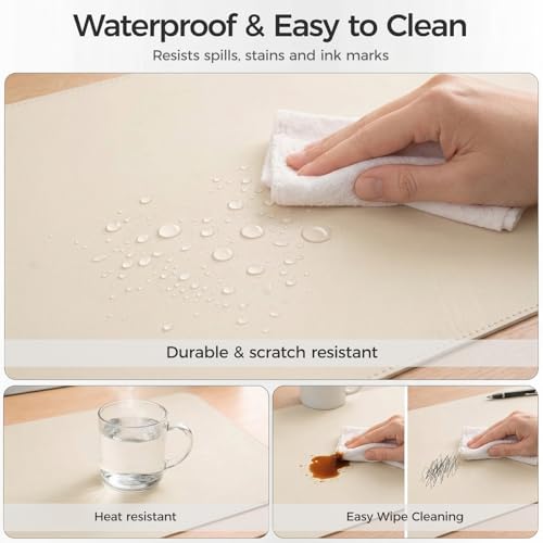 Silicone Desk Mat for Minimal, Creative, Vanity Desk – Reduces Glare, Comfortable Viewing – Writable, Non-Slip, Waterproof, Roll-Up – Food-Grade Platinum-Cured Silicone, Gift Tube（Warm Gray） - color: Warm Gray