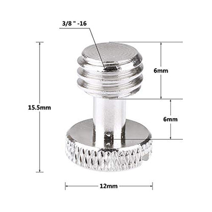 CAMVATE 3/8"-16 Slotted Screw for Camera Quick Release Plate (2 Pieces)