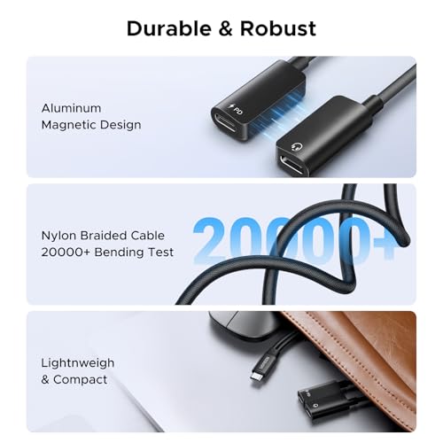 UGREEN Magnetic USB C Splitter 1 in 2 Out Dual USB C Headphone and Charger Type C Audio Adapter with PD 60W Fast Charging Dongle Cable for iPhone 17 Pro Max, Galaxy S26, Pixel 10, iPad Pro, Switch 2