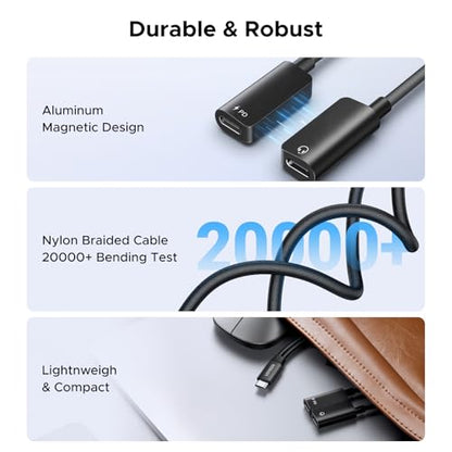 UGREEN Magnetic USB C Splitter 1 in 2 Out Dual USB C Headphone and Charger Type C Audio Adapter with PD 60W Fast Charging Dongle Cable for iPhone 17 Pro Max, Galaxy S26, Pixel 10, iPad Pro, Switch 2