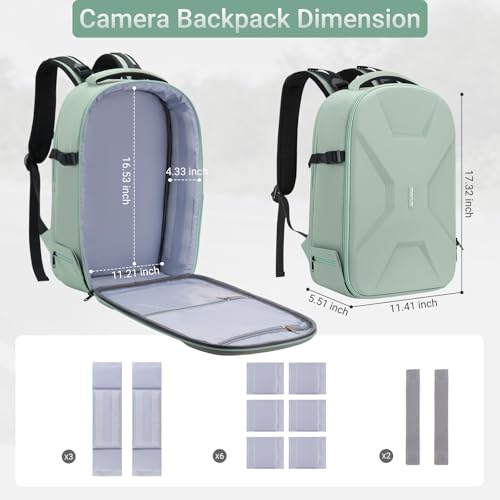 MOSISO Camera Backpack, DSLR/SLR/Mirrorless Photography Backpack, Camera Bag with Tripod Holder&15.6 inch Laptop Compartment&Rain Cover Compatible with Canon/Nikon/Sony/DJI Mavic Drone, Antique Green - color: Antique Green