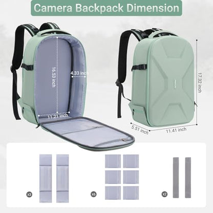 MOSISO Camera Backpack, DSLR/SLR/Mirrorless Photography Backpack, Camera Bag with Tripod Holder&15.6 inch Laptop Compartment&Rain Cover Compatible with Canon/Nikon/Sony/DJI Mavic Drone, Antique Green - color: Antique Green