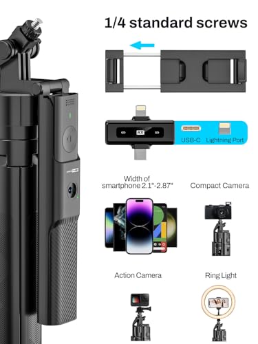 USKEYVISION Vlogging Kit for iPhone,YouTube Starter kit for Content Creators w/Wireless Lavalier Microphone,Auto Face Tracking Phone Tripod 360 Rotation w/Lights,Remote Control,Ground Spike(R01 Kit)