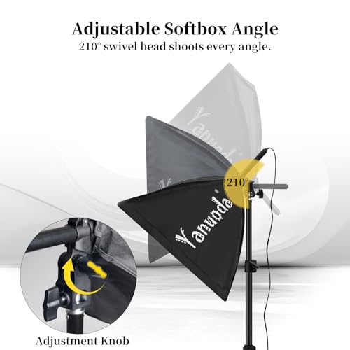 16x16'' Softbox Lighting Kit 2 Pack with 95W LED Bulbs, Remote Control, CRI97 Studio Lights for Photography Video Recording YouTube TikTok Zoom Streaming - size: 2-Pack