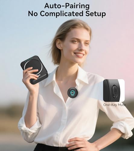 Portable Voice Amplifier with Wireless Lapel Microphone, Personal Microphone for Teachers, Rechargeable PA System for Classroom,Yoga, Meetings, Speeches