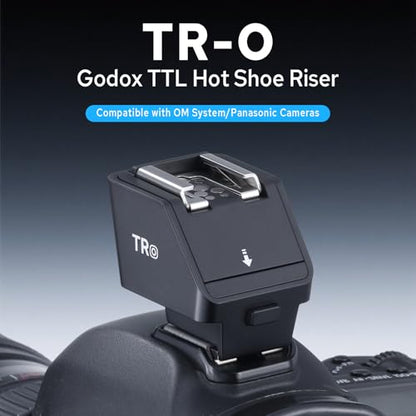 Godox TR-O TTL Hot Shoe Riser for Olympus Camera, Hot Shoe Extender for Godox iT30Pro-O iT20-O iT22-O iM30 iM20 iM22 Mini Flash, 0-90° Tilt Adjustment, Raises Flash 30mm Height, Reduce Lens Shadow - size: TR-O