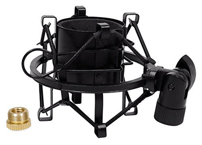 Rockville Dms40 Bundle: 40" Microphone Boom Arm With Desk Clamp, 512 Audio Warm Audio 512-Pop Metal Pop Filter With Gooseneck Clamp, R-Shock Black Metal Shock Mount, 3-Items