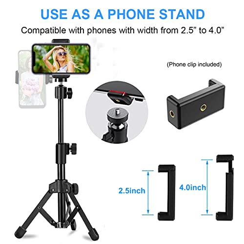 Webcam Tripod Stand Extendable Desktops Tripod for Camera/Phone/Webcam, Desk Tripods Webcam Mount Holder Compatible with Logitech Webcams C925e C922x C922 C930e C930 C920 C615 /iPhone/Ring Light