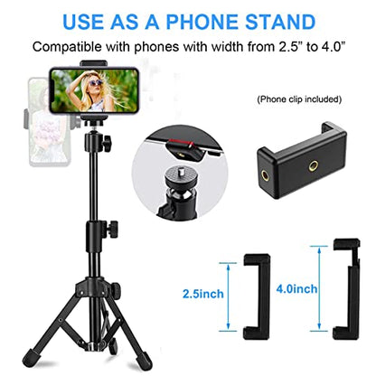 Webcam Tripod Stand Extendable Desktops Tripod for Camera/Phone/Webcam, Desk Tripods Webcam Mount Holder Compatible with Logitech Webcams C925e C922x C922 C930e C930 C920 C615 /iPhone/Ring Light