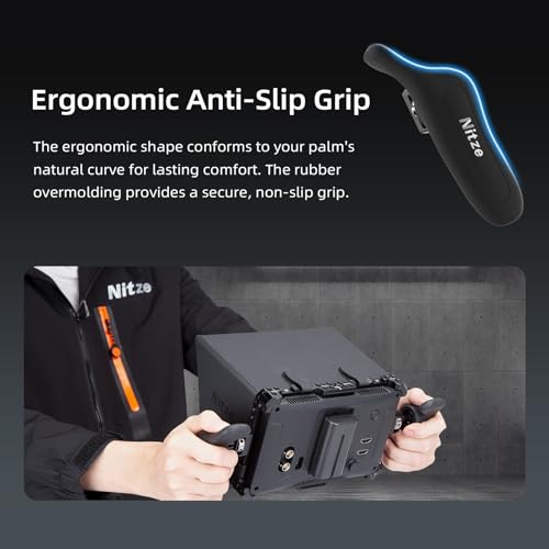 Nitze Side Handle Kit with 1/4" Screw and Retractable Locating Pins, 360° Adjustable Left and Right Side Handles for Smartphone/iPad/Monitor/Camera Cages - PA32D