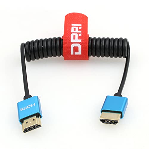 8K HDMI to HDMI 2.1 Ultra High-Speed Braided Coiled Cable for Sony A7III a7s3 A7RV FX6,Z Cam E2 S6 - color: Blue Coiled Cable, size: HDMI-HDMI