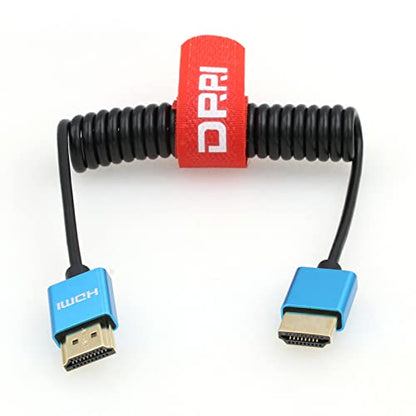 8K HDMI to HDMI 2.1 Ultra High-Speed Braided Coiled Cable for Sony A7III a7s3 A7RV FX6,Z Cam E2 S6 - color: Blue Coiled Cable, size: HDMI-HDMI