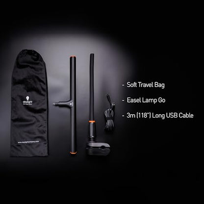 Daylight Company Easel Lamp Go™ Premium 95+ CRI LED Art Lamp with 3-Step Dimmer, USB-C Cable, and Built-in Battery for Superb Color Reproduction and Uninterrupted Illumination - style: Easel Lamp
