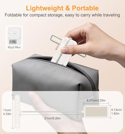 Gritin 2026 Gen 2 Book Light for Reading- 32 Eye Caring Full Spectrum LED | 5 Colors & 5 Brightness, Adjustable Wide/Narrow Beam, Upgrade 1500mAh Long-Lasting Rechargeable Clip on Light-White - color: White