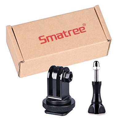 Smatree Full Aluminum Tripod Screw to DSLR Camera Flash Cold Shoe Mount Adapter Compatible for Gopro Hero 13/12/11/10/MAX/9/8/7/6/DJI OSMO Action 5 pro, Aluminum Shoe Mount Adapter