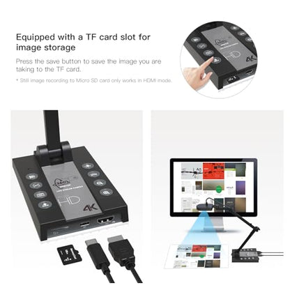 4K 15MP Webcam with Zoom, Autofocus, and Foldable Design for Windows Mac and Chromebooks, Document Camera for Online Classes, Video Conferencing, and Live Video Conferencing HSV229