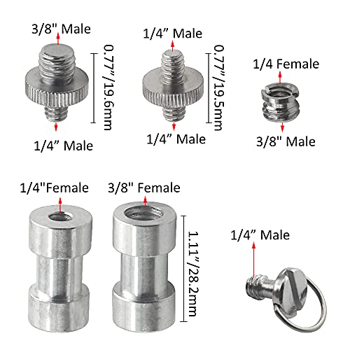 30Pack Camera Screw Set 1/4 Inch and 3/8 Inch Threaded Screws Adapter Hot Shoe Adapter Mount Set for Camera/Tripod/Mono-pod/Light Stand - style: Adapter-30P