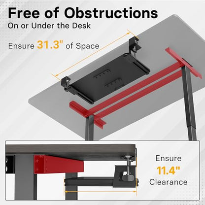 BONTEC KMT01 Under Desk Keyboard Tray, Pull-Out Keyboard & Mouse Platform with C-Clamp, 25.6 x 11.8 in Space-Saving Ergonomic Slide-Out Drawer, Black - color: Black, size: 25.6" x 11.8"
