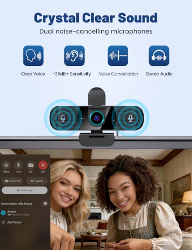 Pro UHD 4K/30fps Webcam with Tripod, External USB-C Camera for PC/Laptop | Dual noise-cancelling mics | Auto-focus | Wide-angle | Low-light correction | 360° rotation | CMOS sensor | Plug and Play - style: 4K | 30fps | USB-C Cable | Tripod Included