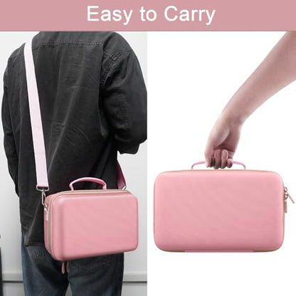 Camera Case Compatible with Canon EOS Rebel T7/T100/R50/R100/R5/R6 V//R6 Mark II DSLR Camera with 18-55mm Lens,Sony,Nikon DSLR Camera Protective Case with Shoulder Strap (Pink Case) - color: Pink Case