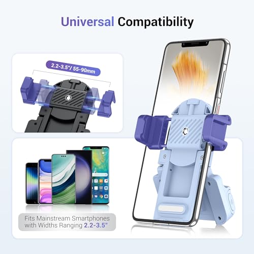 Phone Camera Grip Smartphone Photography Shooting Clip with Tripod Mount & Detachable Wireless Shutter Remote Control, Phone Selfie Grip Handle Stand for iPhone Samsung Android Phone Vlog Video Blue - color: Blue