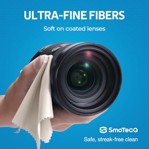 SmoTecQ 6 Pack Premium Microfiber Glasses Cleaning Cloths - Ultra Soft & Scratch Free for Eyeglasses, Sunglasses, Camera Lenses, Tablets & Screens - Washable & Reusable