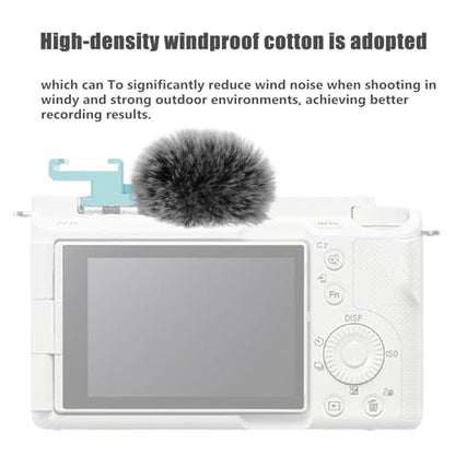 (2 Pack) Cold Shoe Adapter for Sony ZV-1,ZV-1 II,ZV-1F,ZV-E10,ZV-E1M2/ZV-E1 | Can be equipped with a mic and a fill light,for vlogging;fur reduces wind noise,Weighs as little as 6g,Non-slip,plug and play
