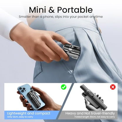 Selfie Stick Tripod with Fill Light & Bluetooth Remote | 3-in-1 portable selfie stick, tripod stand & fill light. Bluetooth remote, 360° rotation. Compact foldable design for travel - color: White, style: Lighted model