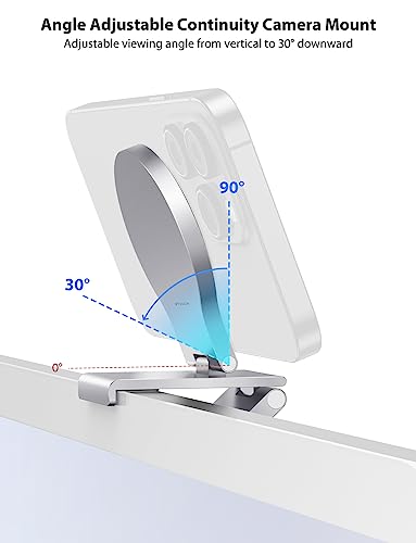 Stouchi Continuity Camera Mount for iMac, Desktop Monitor Compatible iPhone Webcam Mount with Mag-Safe - color: Silver