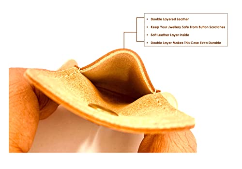 Leather Ring Pouch, Brown Leather Jewelry Holder, Wedding Case for Men and Women - Full Grain Pouch for Engagement Handcrafted Bridal Jewellery Storage, Guitar Picks Camera SD Card Holder - color: Brown
