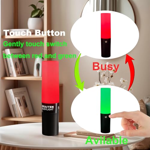 Busy Light for Office, Do Not Disturb Indicator Light,Dimmable Lamp Brightness Adjustable (Black, 2" L X 2" W X 9" H) - color: Black