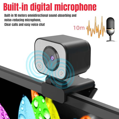 4K Webcam, PDAF Autofocus Auto Light Correction USB Computer Camera with Noise Cancellation Mic Privacy Cover for Video Conference Live Streaming
