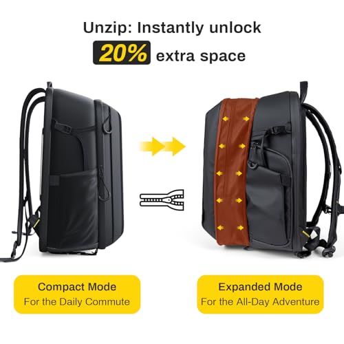 RaLeno Camera Backpack Bag, 22L+5L (Expandable Compartment) Waterproof Camera Case with Quick-Access Side Pocket for DSLR SLR Mirrorless Camera Compatible with DJI Mavic Drone/16 Laptop/Tripod Holder