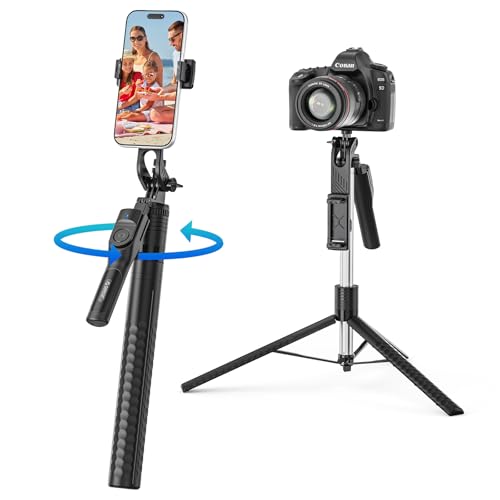 ORICO 75" Phone Tripod & Selfie Stick - 360° Rotatable Handle + Phone Holder for Multi-Angle Shooting, Wireless Remote, Extendable Stand for iPhone/Android/Camera/GoPro, Travel/Vlog/Recording - size: 75''