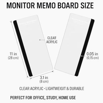 Office Desk Accessories 2 Pack Computer Monitor Memo Board Desktop Supplies Sticky Note Message Holder for Women Men Decorations Essentials Cute Stuff Things Organizer Gadgets Aesthetic Decor Gifts