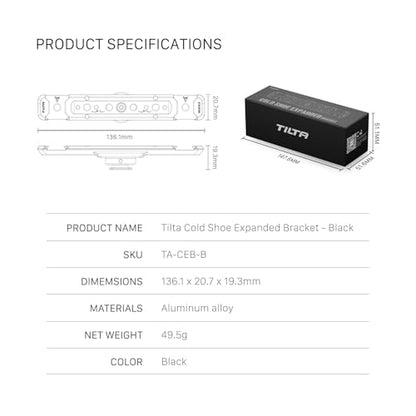 Tilta Cold Shoe Expanded Bracket – Black | Universal | TA-CEB-B
