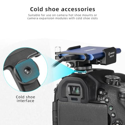 FANAUE SSD Mount Bracket SSD Holder with Cold Shoe Cable Clamp, 1.5"-2.1" for Samsung T5 T7 SSD SanDisk Compatible with BMPCC 4K /6K /6K Pro Camera Cage
