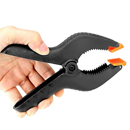 ZOENHOU 4.5 Inch 20 PCS Spring Clamp Set, Nylon Plastic Clips Heavy Duty Clamp with Flexible Jaw Pad and Anti-slip Handles for Woodworking Backdrop Photo Studio Craft DIY Art - size: 4.5 Inch 20PCS