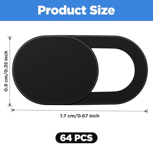 64 Pcs Webcam Cover, Ultra Thin Laptop Camera Cover Slide for Laptop/Cell Phone/PC/Tablet PC Accessories Camera Blocker Slider, Great for Privacy