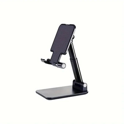 Foldable Cell Phone and Tablet Stand for Desk - Multi-Angle Adjustable Universal Mobile Holder Dock Compatible With Most Devices (Black) - color: Black