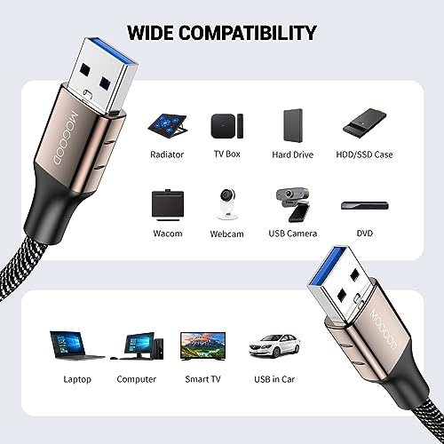 MOGOOD USB 3.0 Male to Male Extension Cable 10FT | USB A Male to Male, Works with Laptop Cooling Pad, External Hard Drive Compatible, DVD Player - size: 3M/10FT