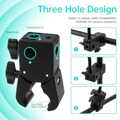 Gooseneck Mic Stand,Flexible Arm Desk Clamp for Streaming Podcast Studio | Heavy Duty Steel hold 1kg,Easy Adjust,Clamp fits desks/poles/shelves 15-49mm thick. mic clip+2 adapters.For mics up to 1.2"