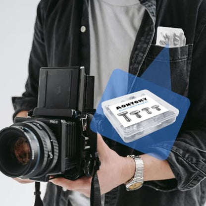 16PCS Camera Screw Set 4 Sizes Stainless Steel 1/4"-20 Slotted Camera Screw Kit Quick Release Plate Mount Screw Tripod Monopod Screw