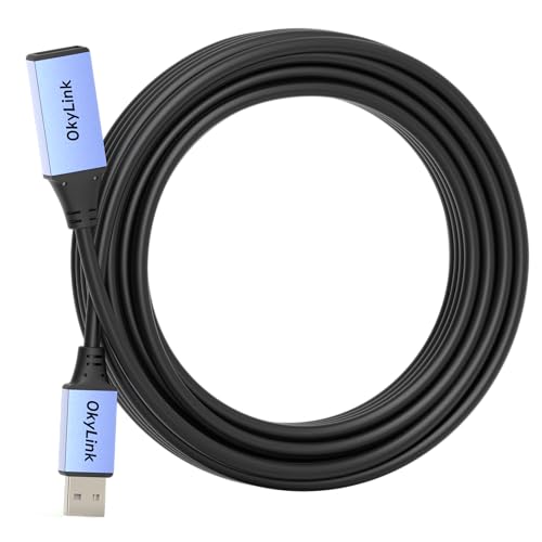 OkyLink Active USB 2.0 Extension Cable A to A, Male to Female 32ft(10M) | 480Mbps Signal booster cord, compatible with printer, mouse, keyboard, scanner, camera - size: 32ft (10m)